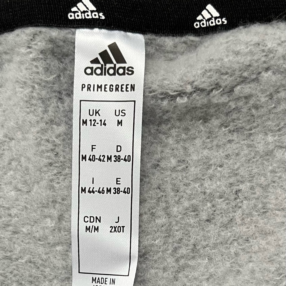 ADIDAS PRIME-GREEN Boxy Cropped 3-Stripe Sweatshirt - Grey Heather - M - Picture 8 of 9